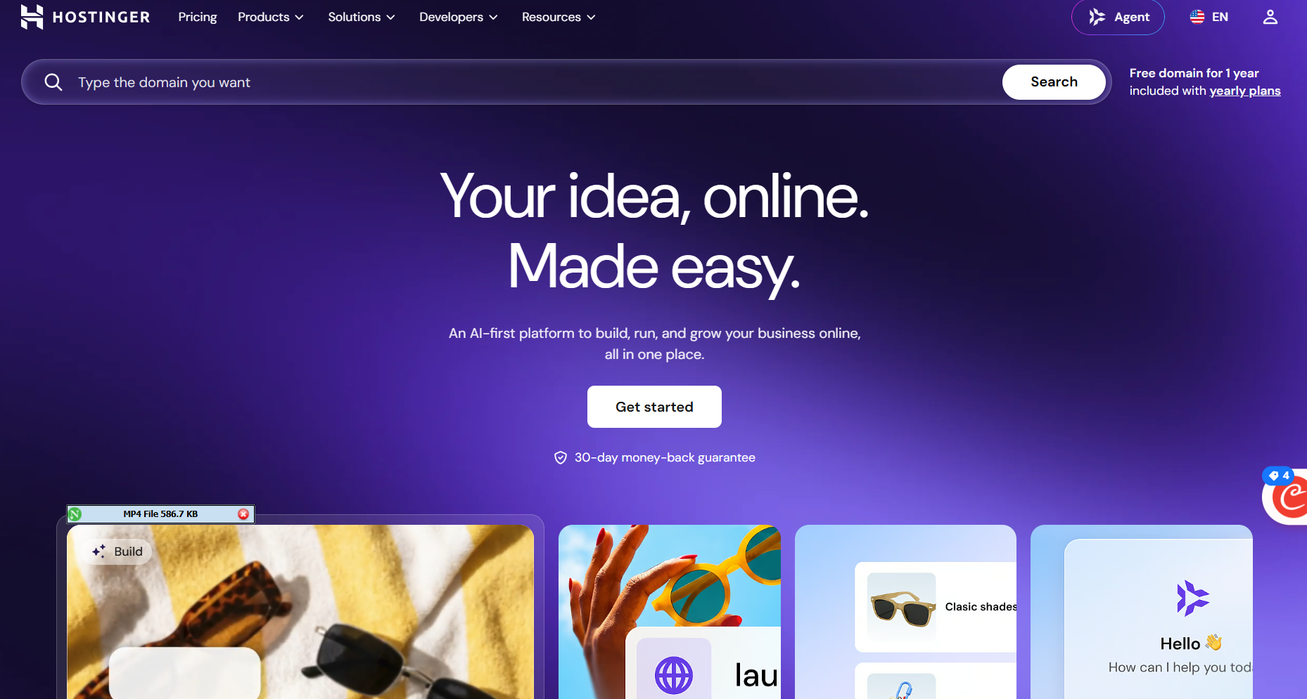 Hostinger homepage screenshot