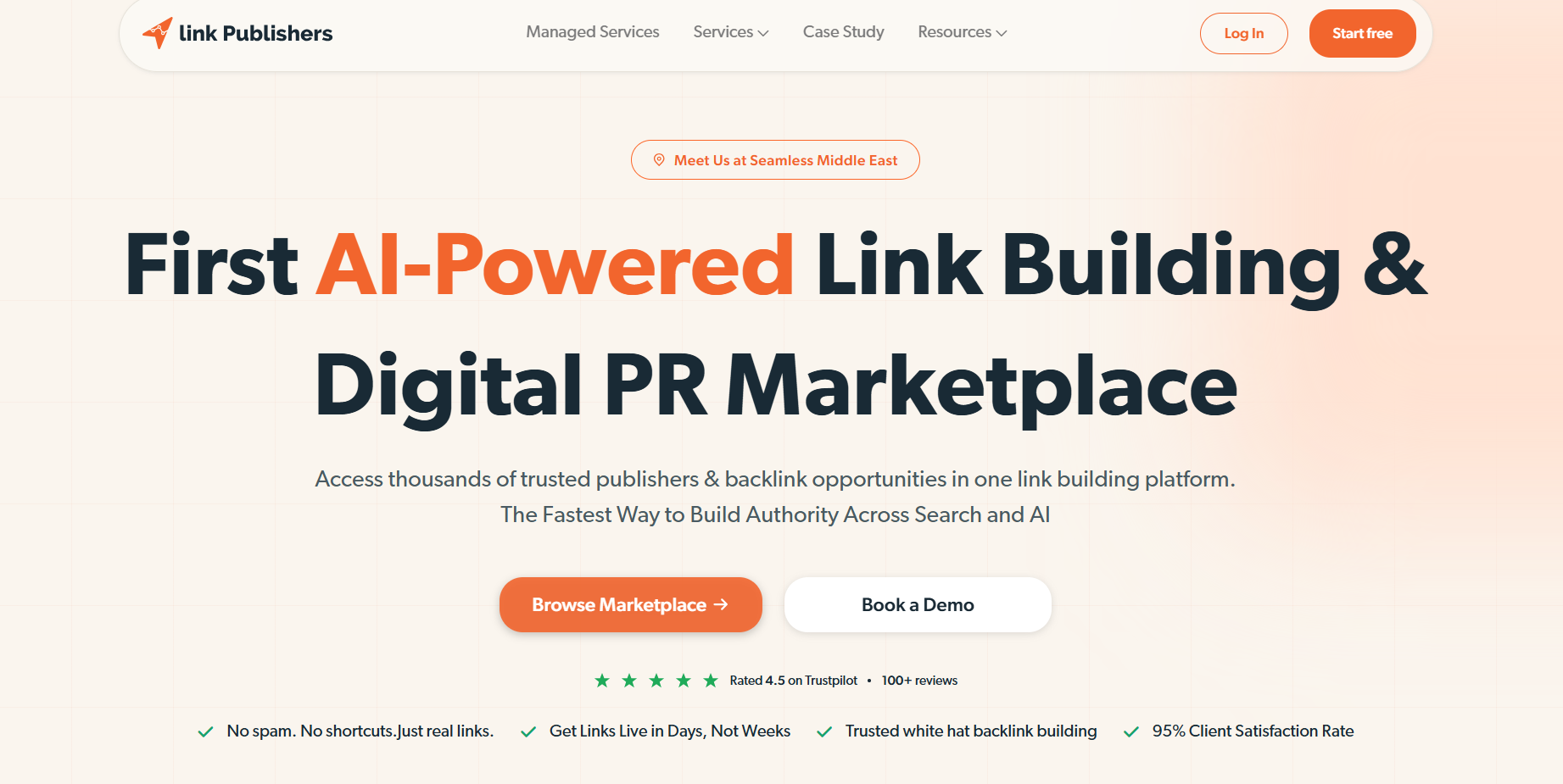 Link Publishers homepage screenshot