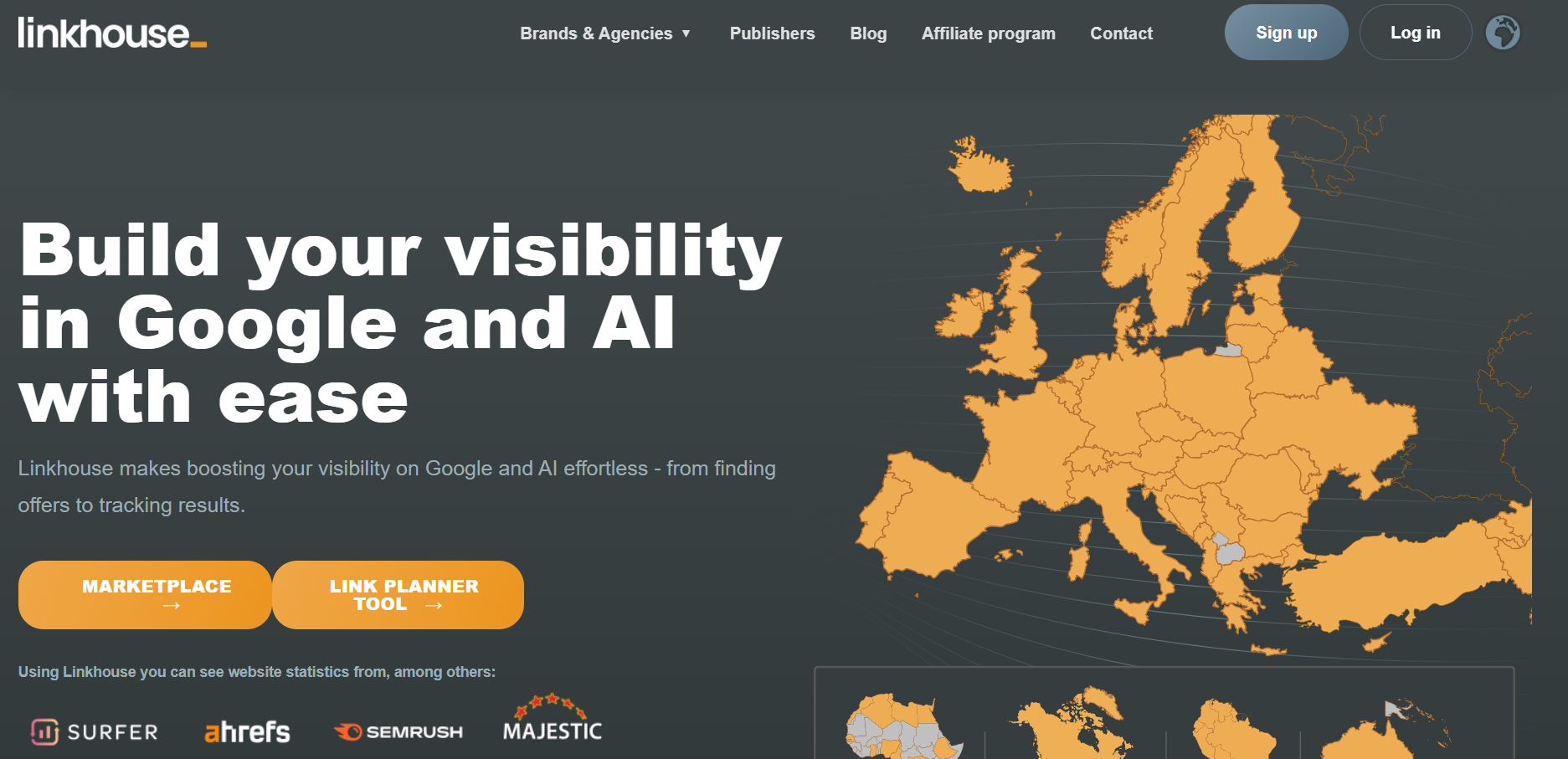 Linkhouse homepage screenshot