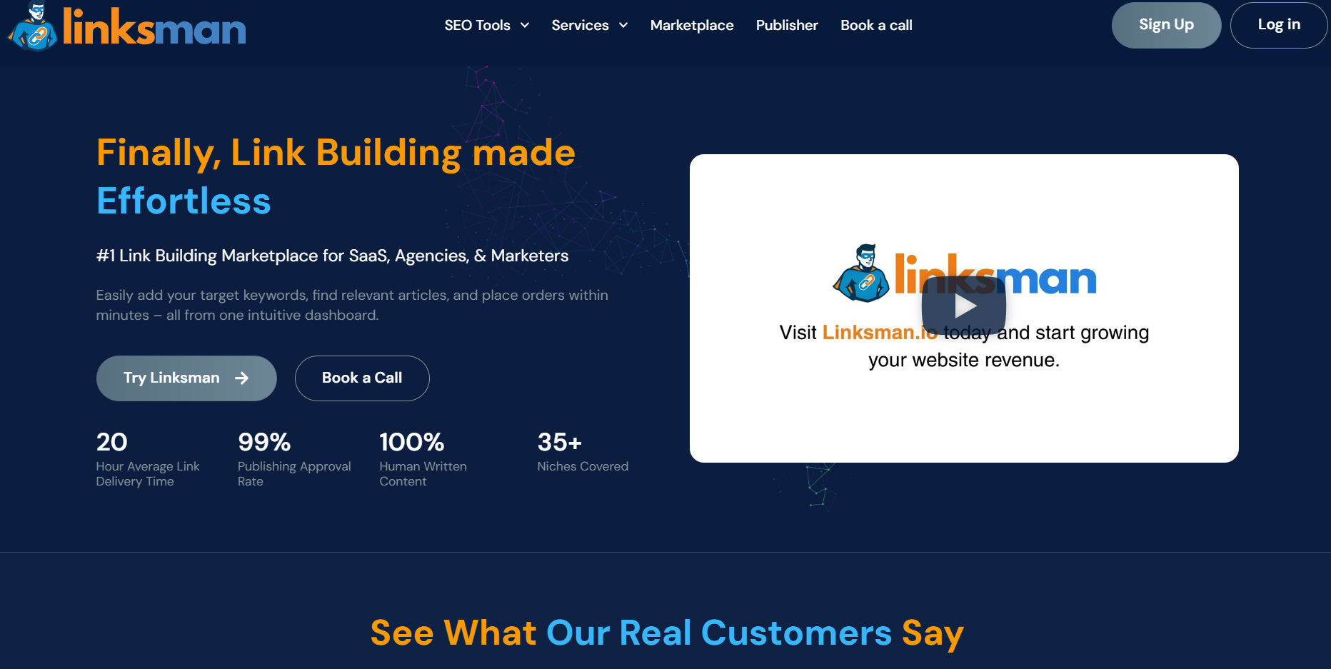 Linksman homepage screenshot