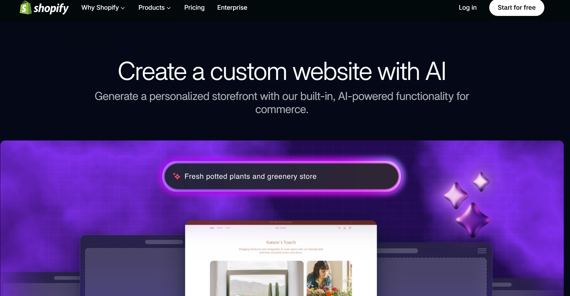 Shopify Magic homepage screenshot