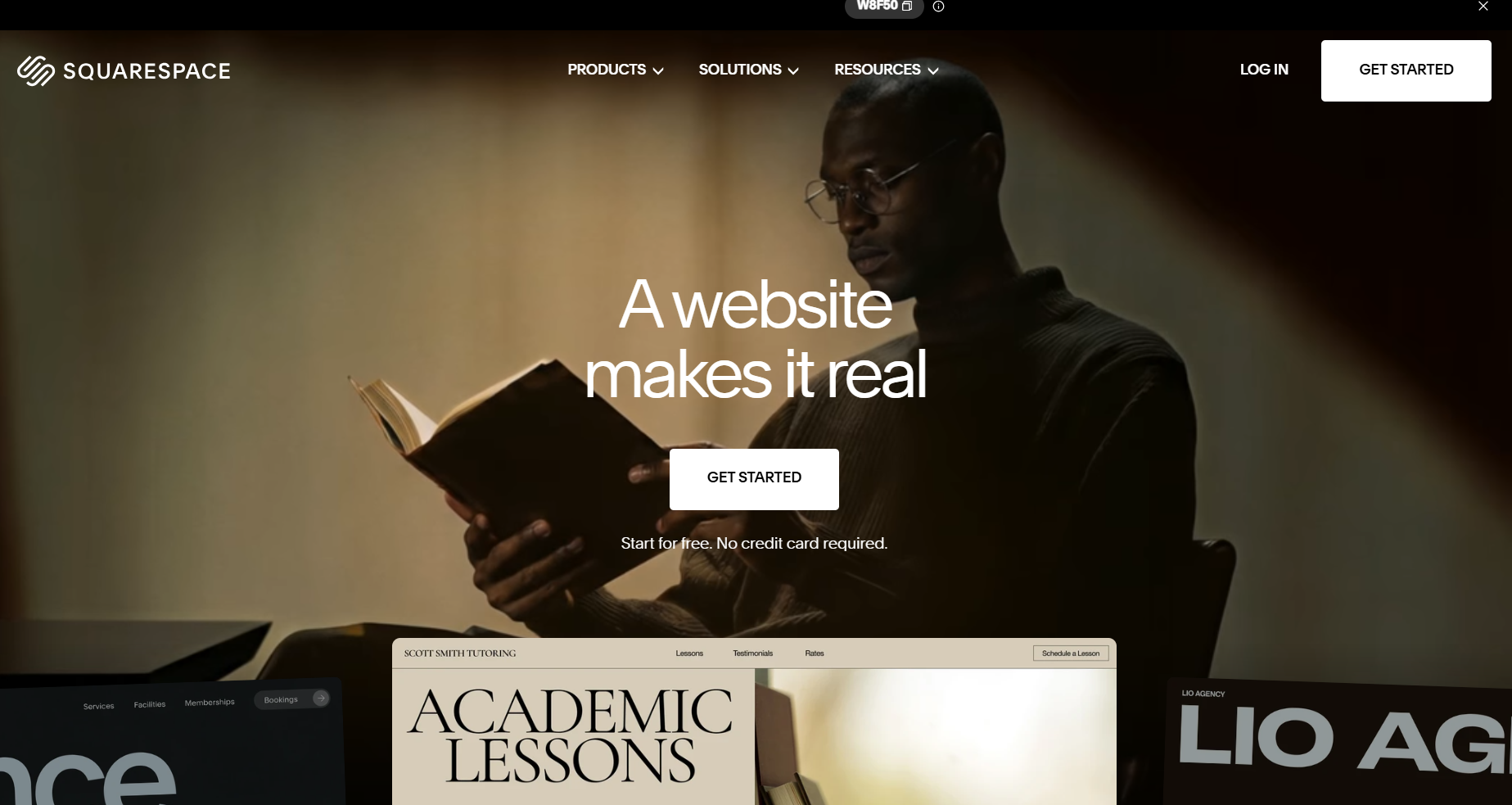 Squarespace homepage screenshot