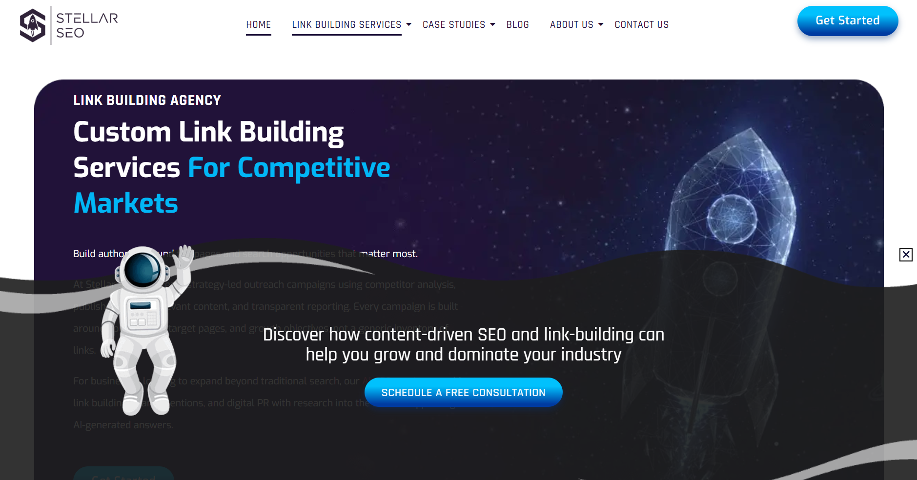 Stellar SEO homepage screenshot