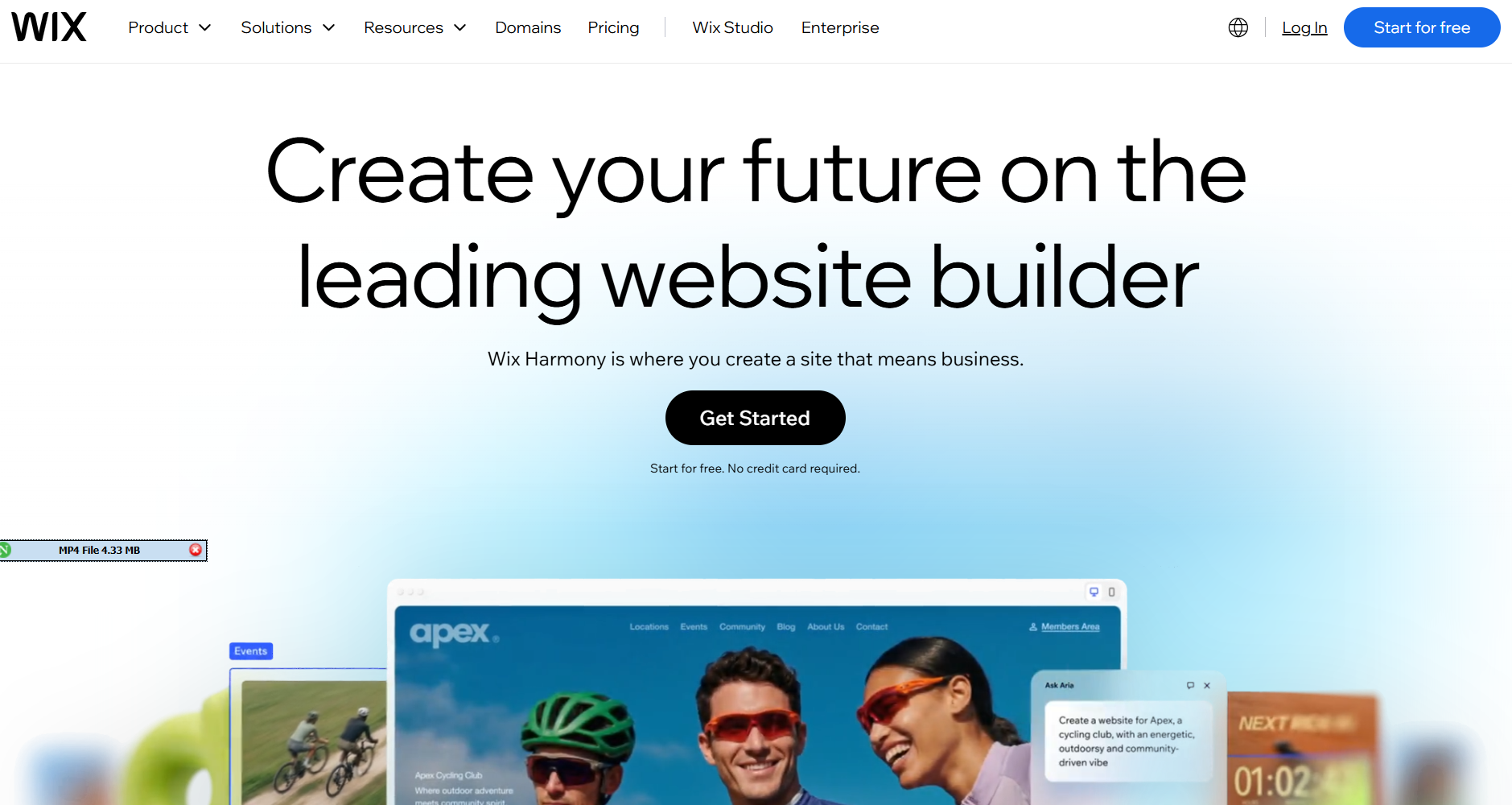 Wix homepage screenshot