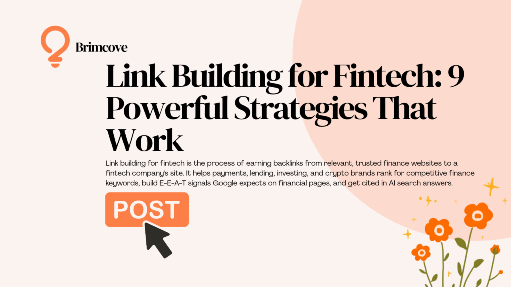 Link building for fintech guide by Brimcove