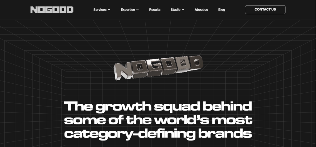 NoGood homepage, a growth marketing and digital PR agency in SoHo, New York