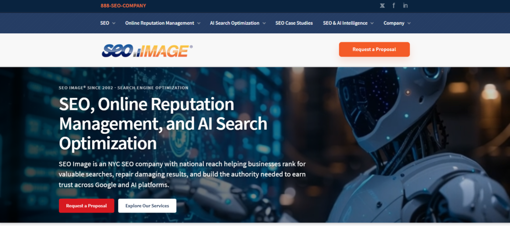 SEO Image homepage, an SEO and reputation management agency in Manhattan