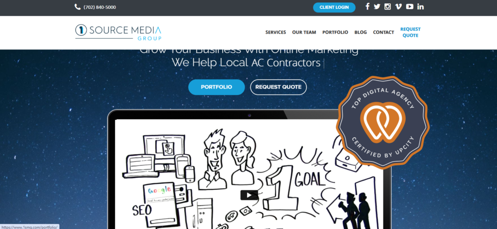 1 Source Media Group Henderson NV SEO agency homepage
