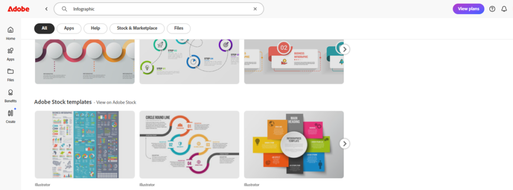 Adobe Illustrator infographic templates available on Adobe Stock